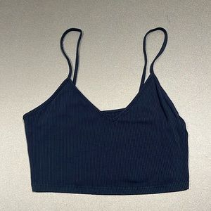 Navy Blue Cropped Tank Top
